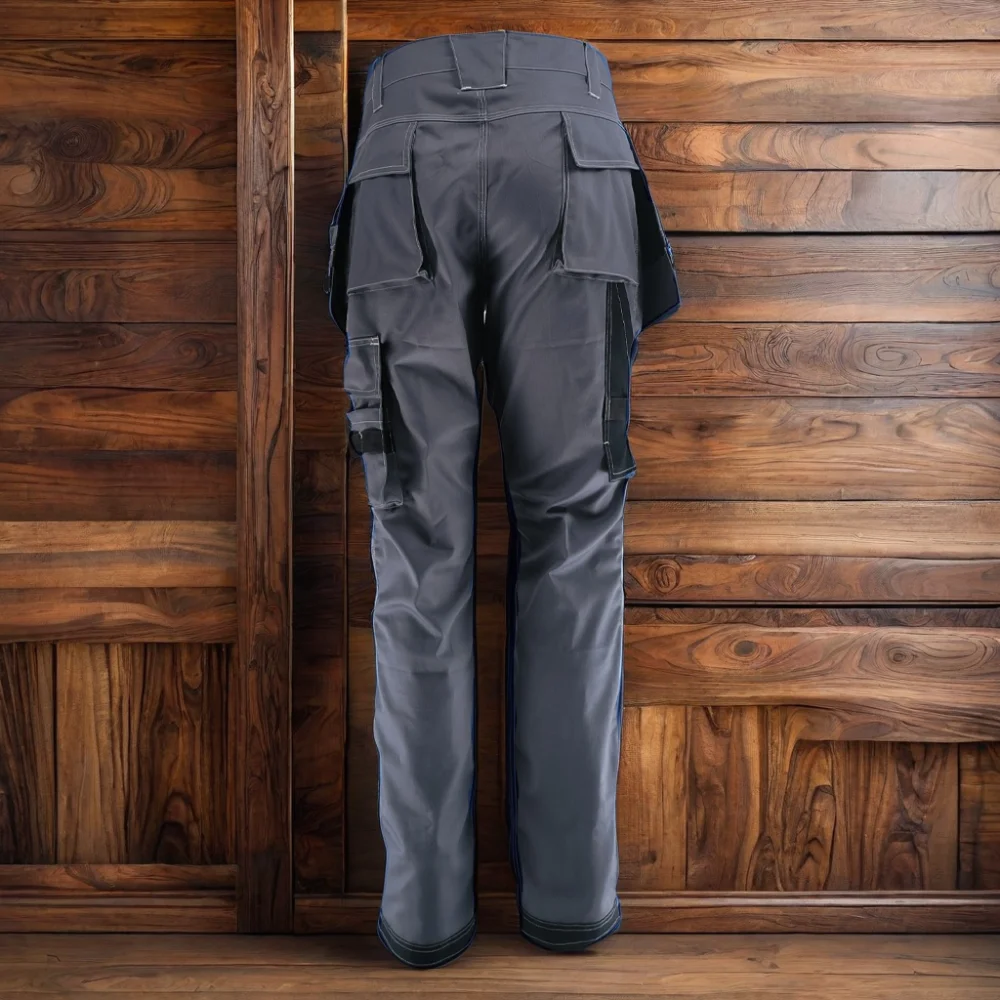 Multi-function Pocket Cargo Pants Men Cotton Work Pants Canvas Workwear for Outdoor