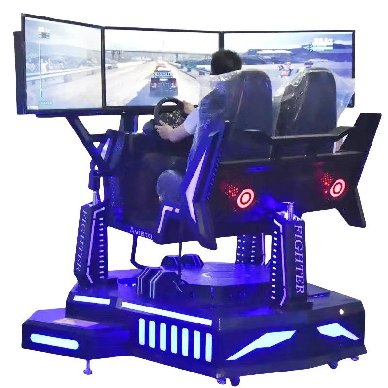 Besirui New 9d vr factory direct commercial two seat three screen three axis racing simulator factory price