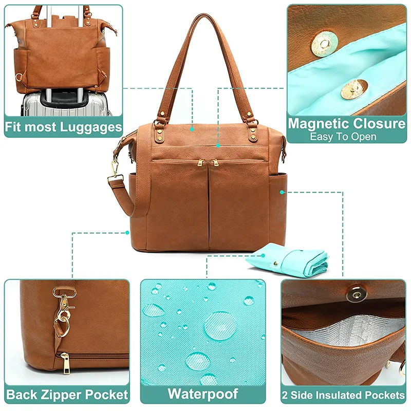 Wholesale of New Features Mother Care Baby Diaper Bag and Leather Diaper Bags for Women