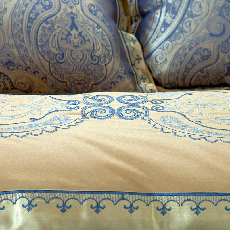 Cheap Smooth Embroidered Edge Pillowcase Duvet Cover Bed Linen 4pcs Bedding Set For Home