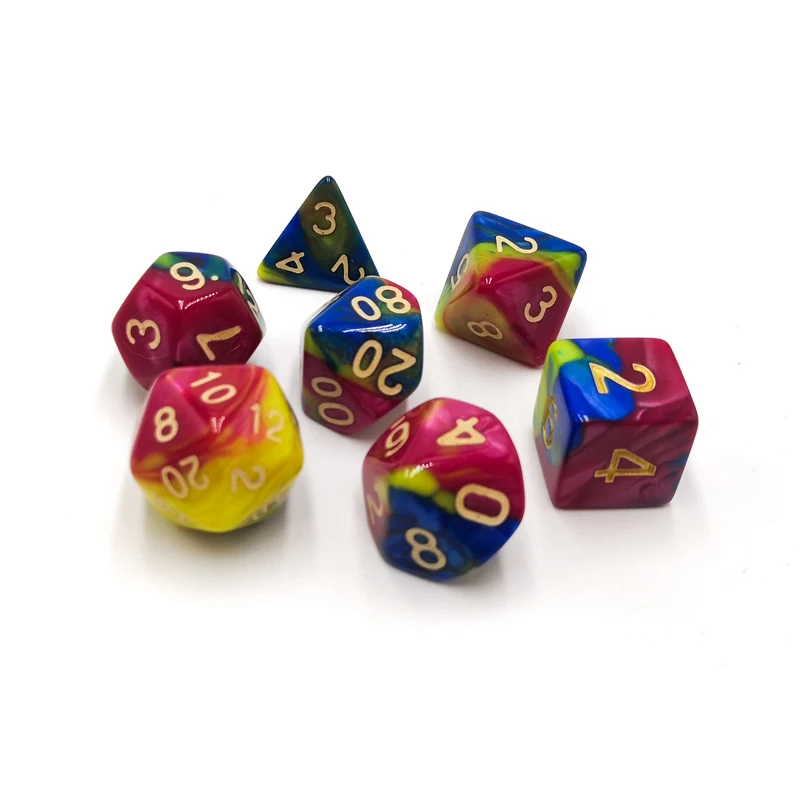 
Rainbow Color Polyhedral Dice Set 