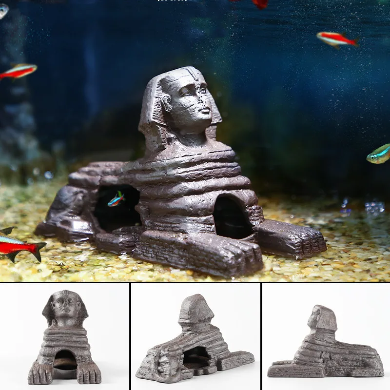 Aquarium Stone Cichlid Ornament Red Stoneware Mountain Shrimp Breeding Cave For Fish Tank