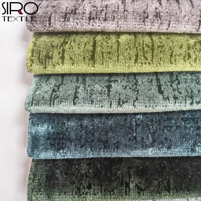 Good quality cotton/viscose/polyester woven jacquard cut pile velvet cushion fabric for cushions and sofas