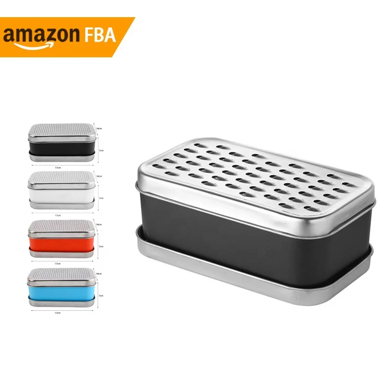 Trending Products 2024 New Arrivals Stainless Steel Stable Box Grater Coarse Grate Storage Container Food Shredder Grater