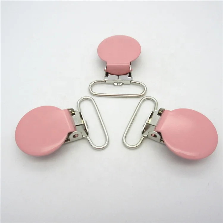 
Factory supply 1.0 inch colorful safety round baby metal suspender clips 