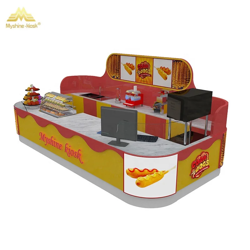 Customized Factory Sale Hotdog Kiosk Fast Food Kiosk Food Kiosk For Knackwurst / Bacon