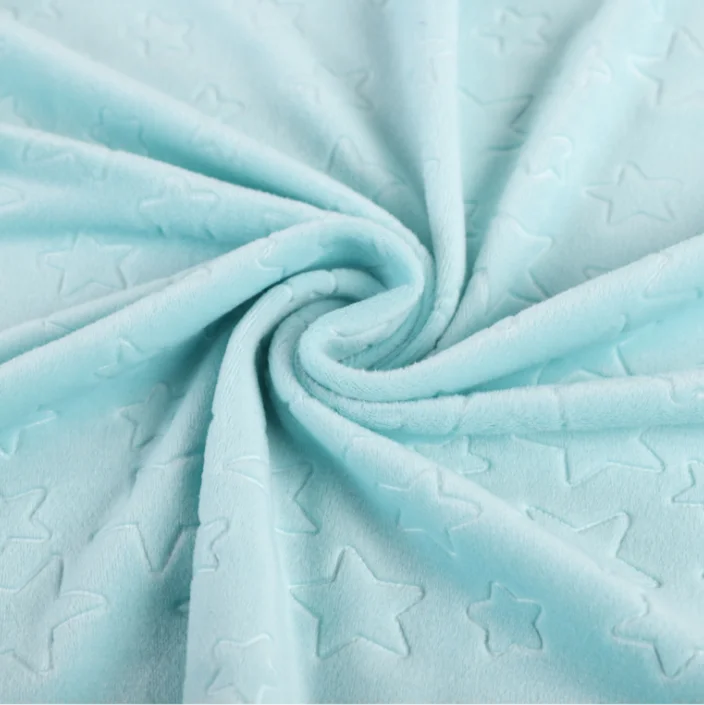 Soft Single Side Fabric Microfiber 3d Embossing Flannel Sofa Textile Roll Home Textile Fabric