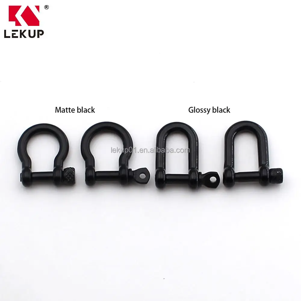 Wholesale Durable Good Quality Metal Stainless Steel D Shackle Black Paracord Bracelet Shackle Dee Shackle