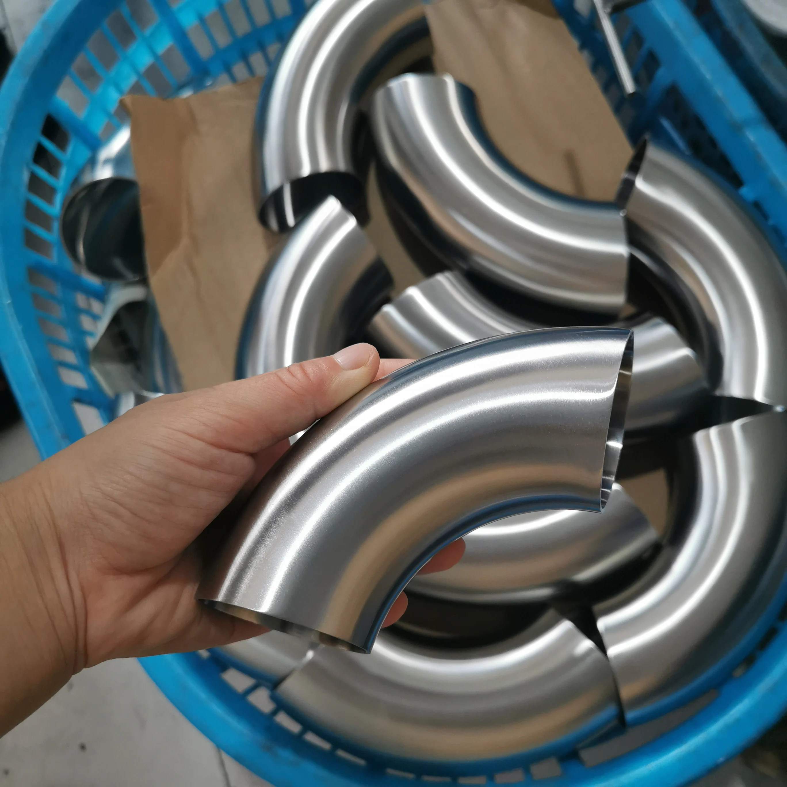 Stainless Steel  Sanitary 76mm Pipe fittings of Welded 45degree Bend/Elbow