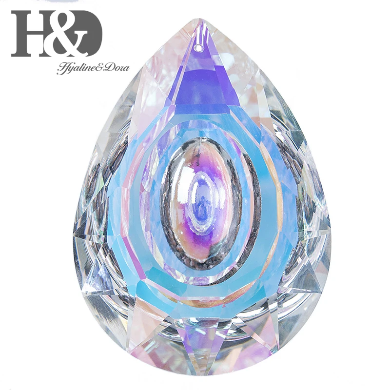 H&D Hanging Crystals Prism Suncatcher For Windows Decoration 89mm AB Chandelier Parts DIY Home Wedding Decor Accessories Craft