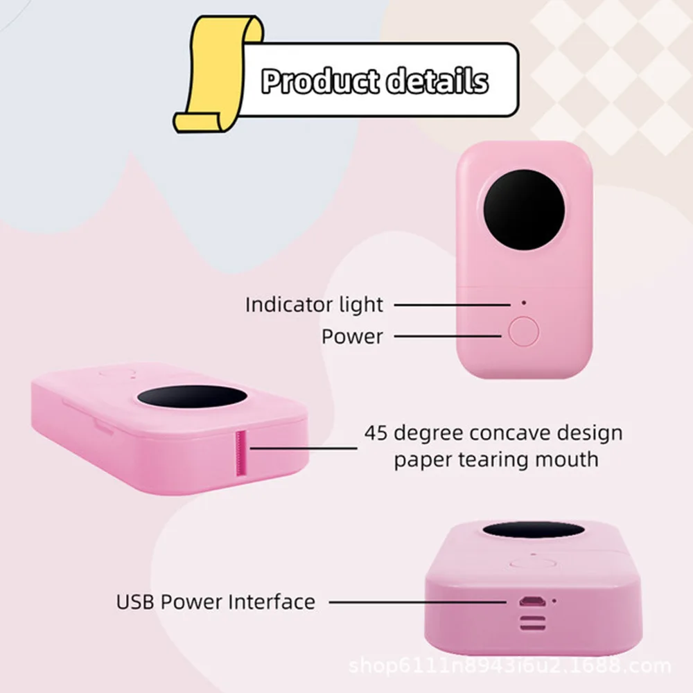 Hight Quality Mini Handheld Printer Label Receipt Portable Printer Android IOS APP