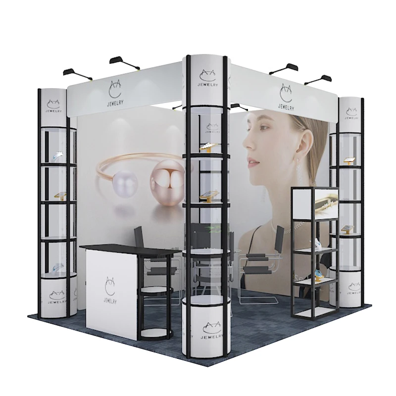 LingTong 2022 New Product Portable 3mx3m China Exhibition Booth Design With Twist Tower