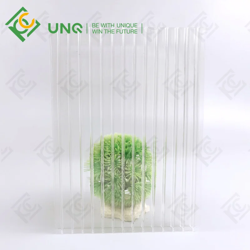 Clear 2mm 4mm 6mm UV twin wall anti scratch plastic polycarbonate sheets