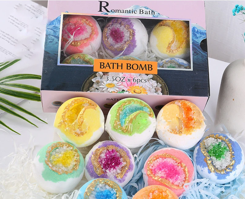 Wholesale  Flavoured Bubble Bath Balls sensative skin Handmade  Fizzy Bath Bombs 60 Gram 100g Bubble In Bath