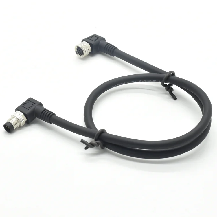 Welding Cable Waterproof Connector Angled Plug Circular Female Male M8 5pin Cable Connector