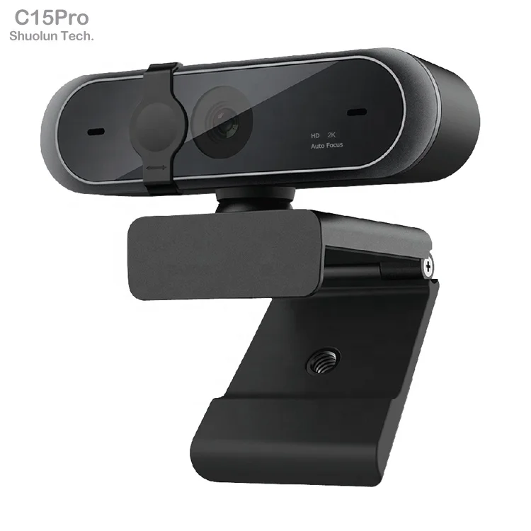 
Shuolun C15Pro 2K 1944P DriverFree Built-in Omni-directional Stereo Microphones USB Webcam with privacy cover for Monitor 