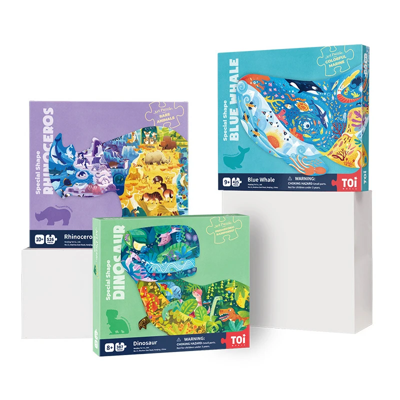 
Kids fun Early Educational toys Children Colorful Cartoon Paper Jigsaw Puzzle learning Toy creativity animal Assemble game 