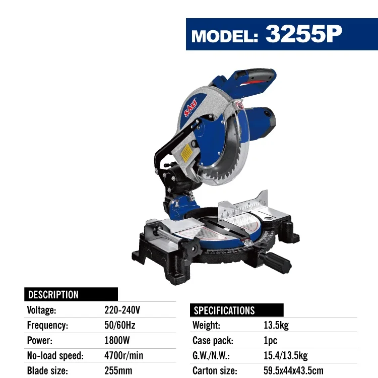 Mitre saw 255mm 220v/50~60HZ 1800W 5000r/min Sell high power cheaply mini mitre saw