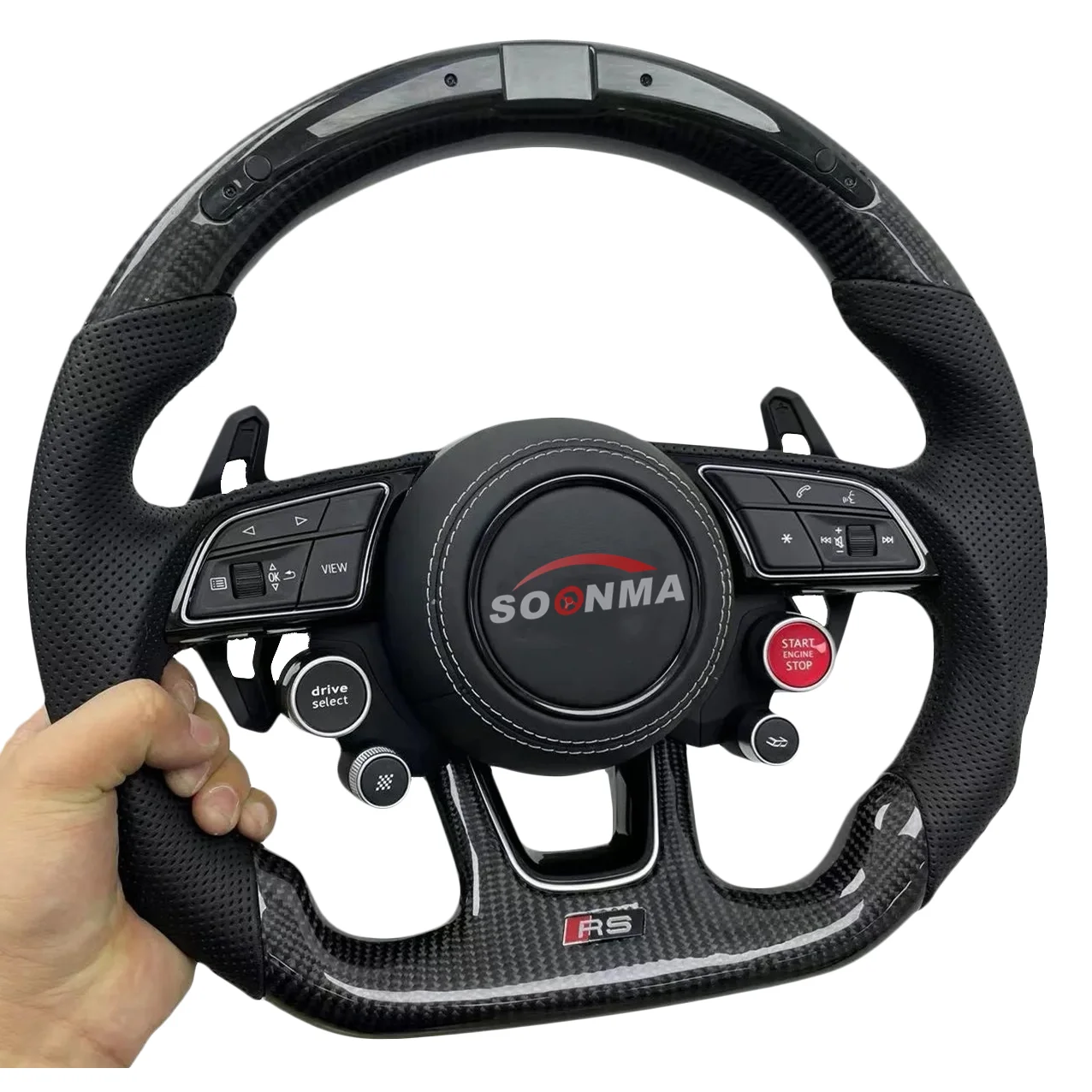 Carbon Fiber Steering Wheel Compatible With Audi Rs3 Rs4 Rs5 Rs6 Rs7 S3 S4 S5 S6 S7
