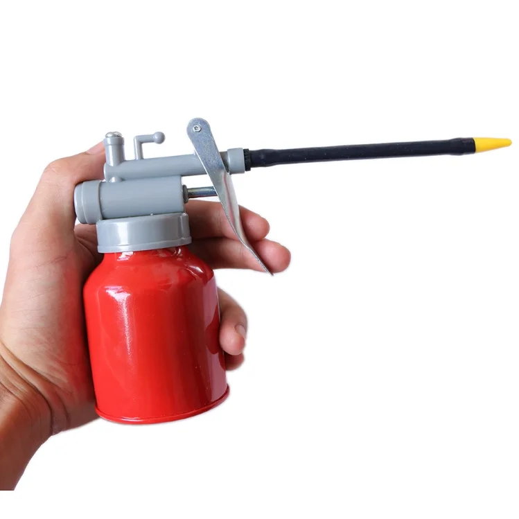 New transparent high pressure pump pistol type oiler 250cc with flexible hose