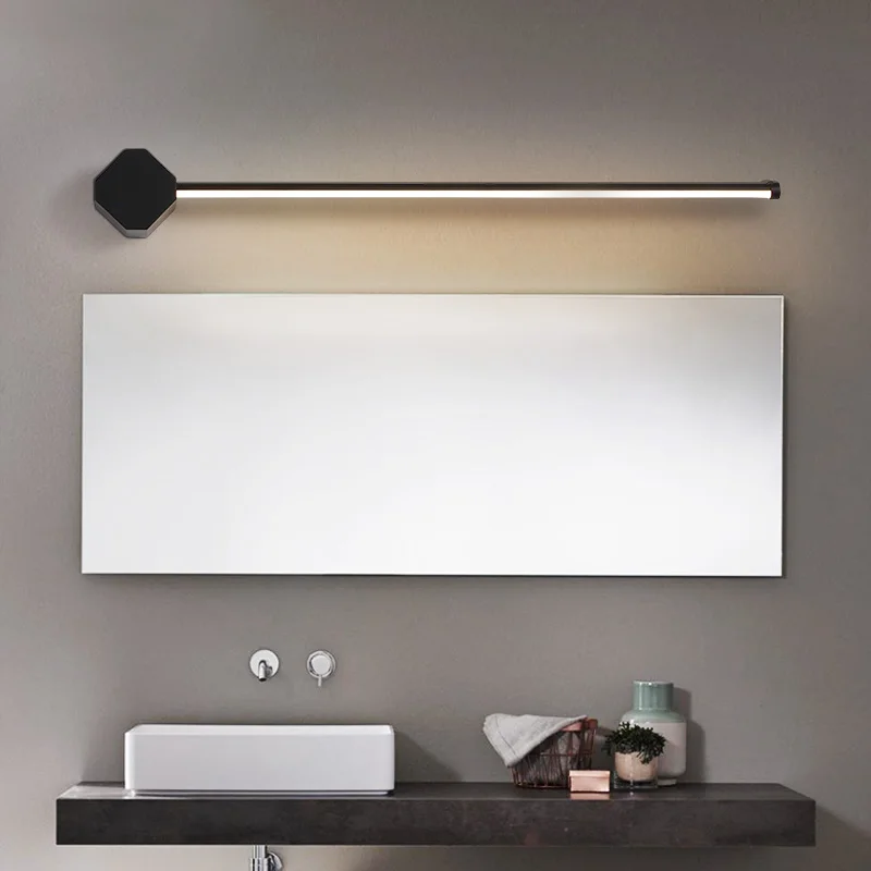 nordic home hotel bathroom waterproof anti-fogging acrylic shade led wall mounted mirror picture lamp