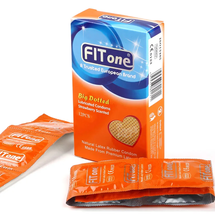 Латексные большие презервативы Fitone в горошек для мужчин стерильные