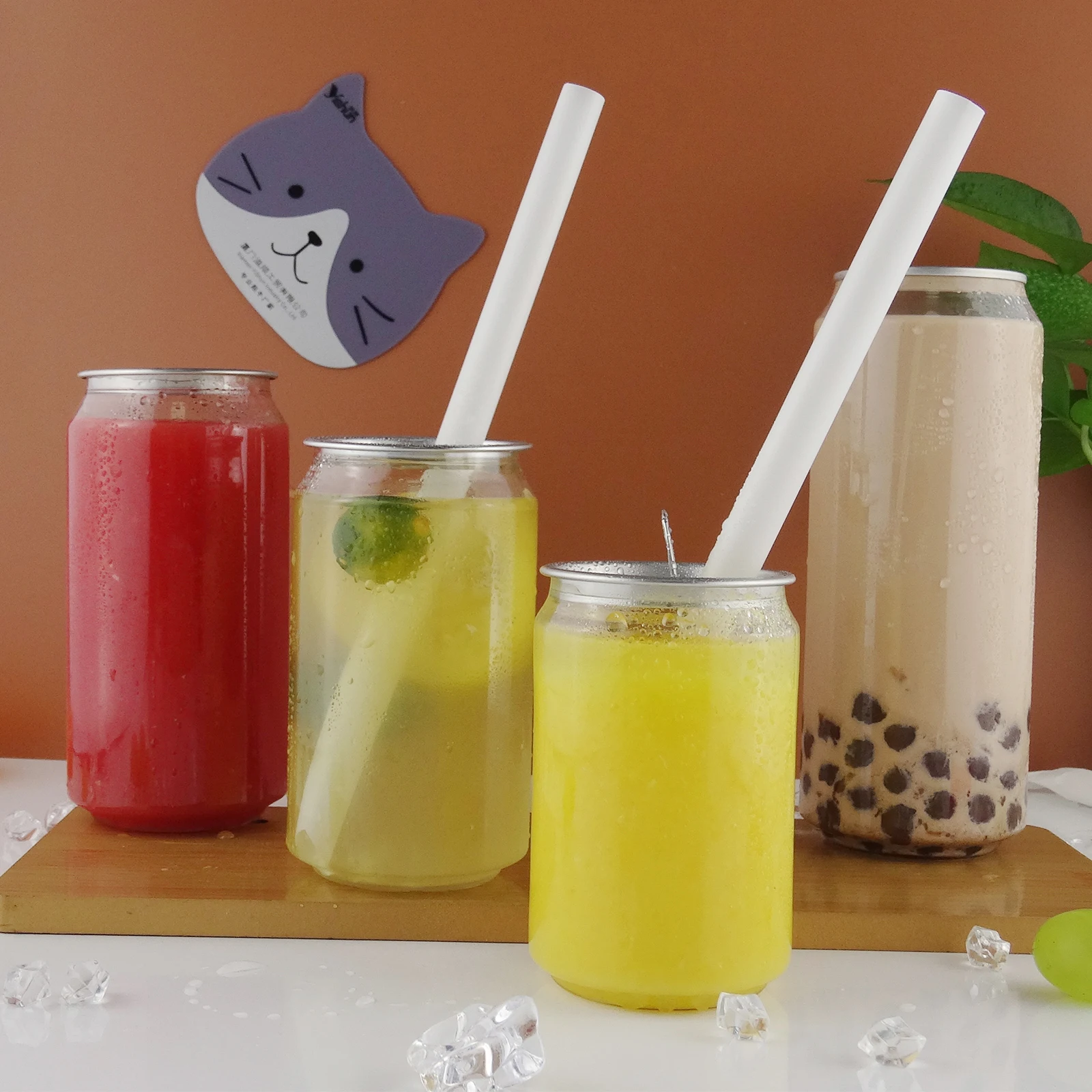 Bottle King  PET Transparent Soft Drink Can Empty Plastic Clear Soda Beverage Can with Easy Open Lid