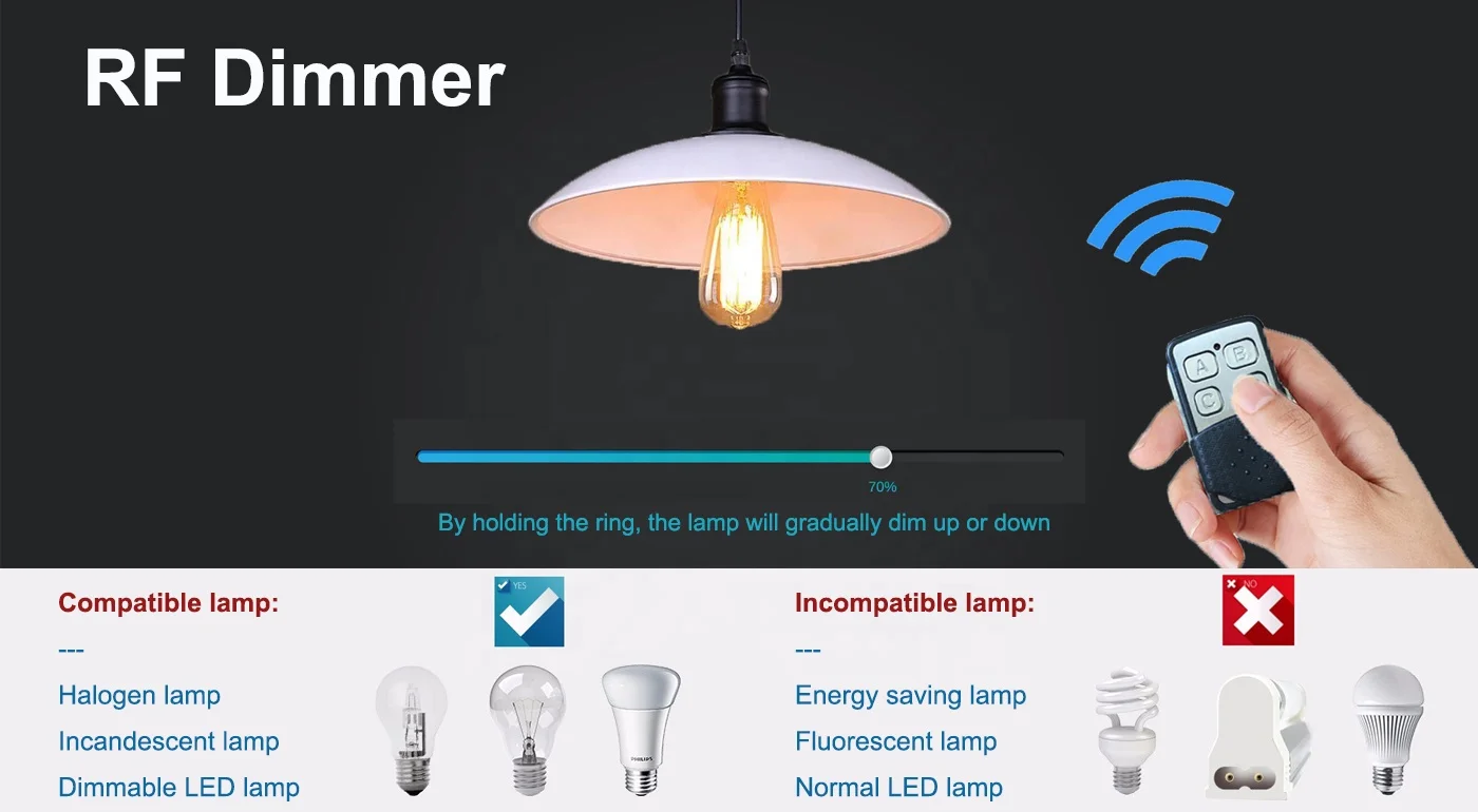 Smartdust EU RF 433 MHz Remote Contral 3 GANG 1 Way Crystal Glass Panel Wall Light Dimmer TOUCH Switch