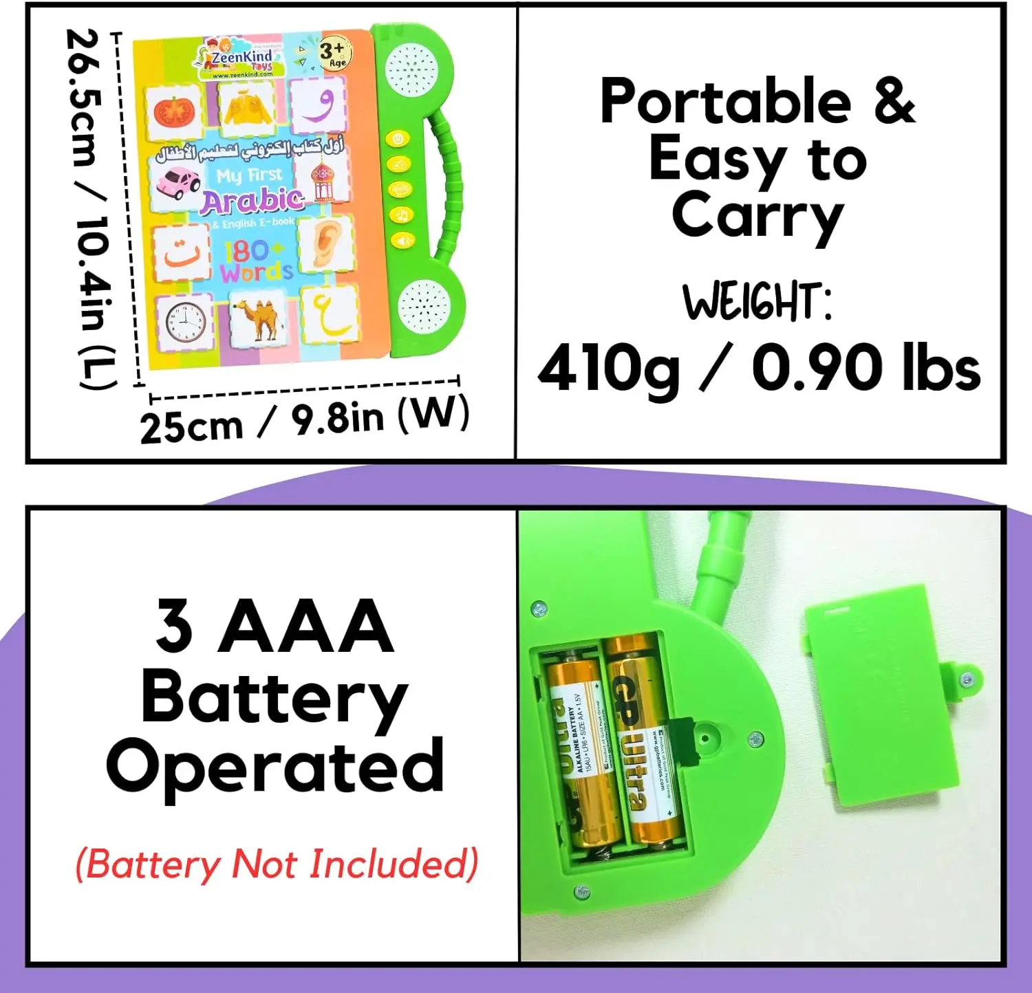 180+ Words English Arabic Learning Audio Books for Kids Learn Arabic Talking Sound Book for Toddler Electronic Bilingual Book