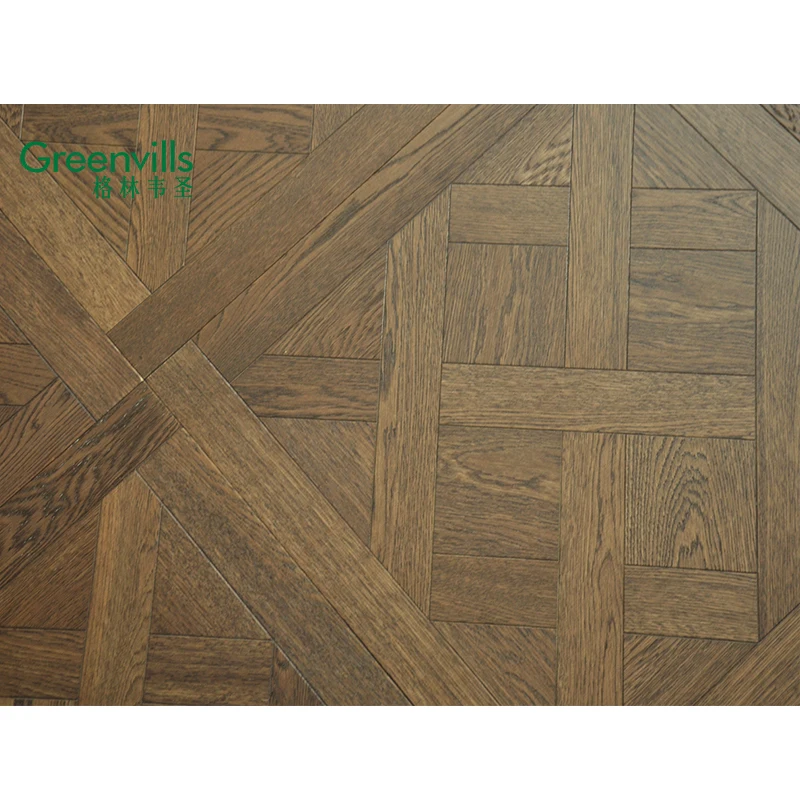 Free samples high quality European oak parquet, 15mm thick Chinese factory price, popular walnut color