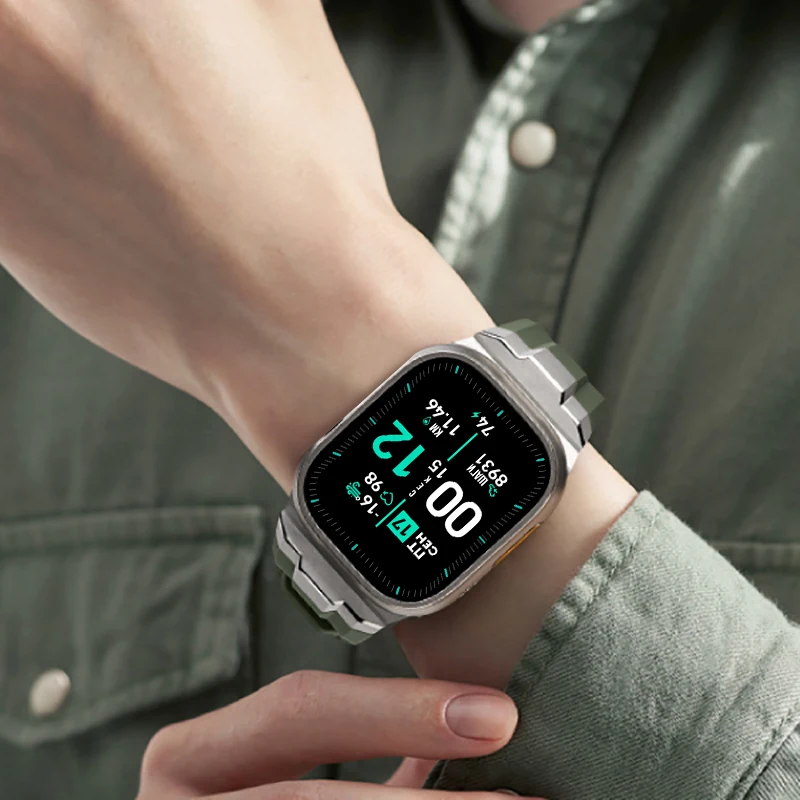 Новый продукт спортивный ремешок прочный резиновый для Apple Watch силиконовые ремешки часов 42/44/45/49 мм