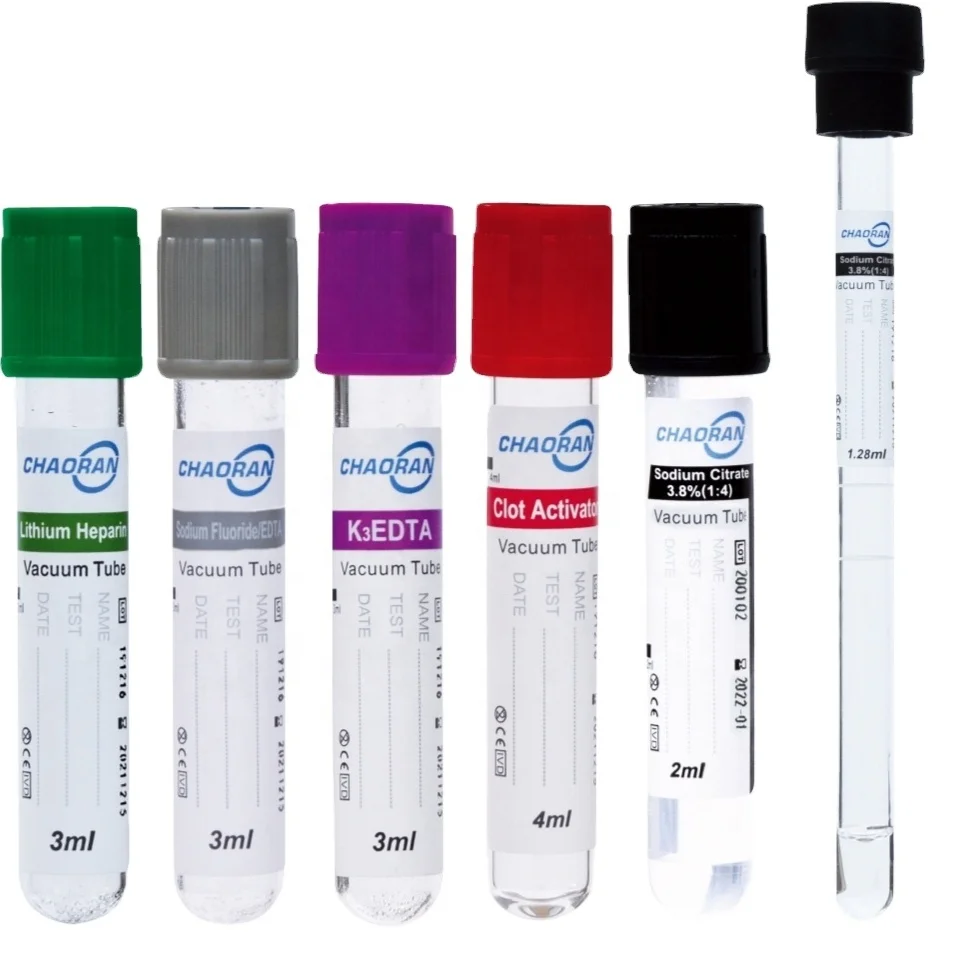 1.28ml 1.6ml vacutainer black esr blood collection vacuum tube
