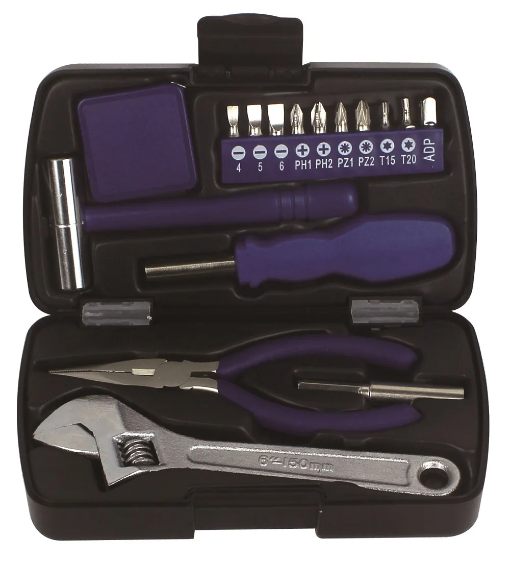 17 шт. горячая Распродажа Рекламный Мини ручной подарок для ремонта дома с пластиковой коробкой Набор инструментов