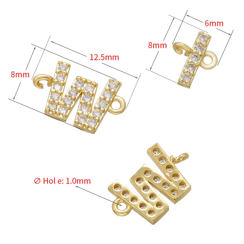 Новый дизайн ювелирные аксессуары Мода Латунь Циркон 18K Настоящее позолоченное письмо кулон