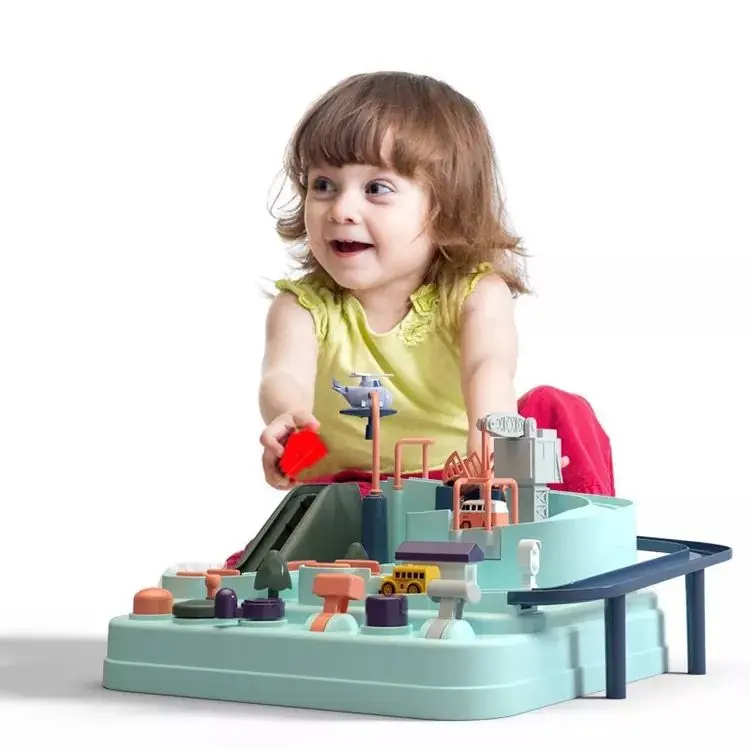 2024 Interactive Games Educational Toys Splicing Adventure Coche de pista Slot Car Set Toy Gravity Sliding Mini Track Car