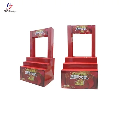 Creative Advertising Corrugated Promotional POP up Display Table Custom Foldable Cardboard Smashing Dump Bin for Candy