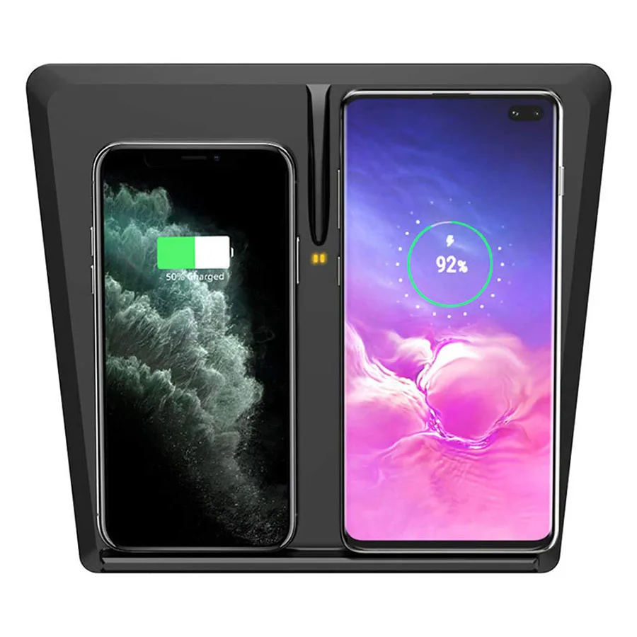 Car Wireless Charger For Tesla Model 3 S X Y For Iphone Android Smartphone Anti-Skid Dual Charging Board