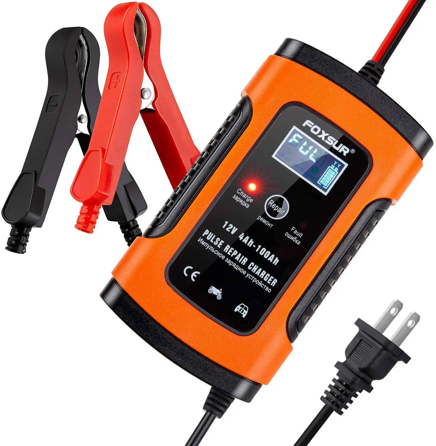 Car Battery Charger Maintainer 5 Amp 6V/12V Battery Chargers Trickle Charger for Car Boat Motorcycle Lawn Mower Marine Sealed Le