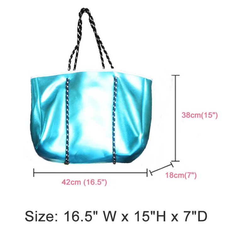 Custom Large capacity Neoprene waterproof Beach Tote bags Shopping Bag luxury Women handbag