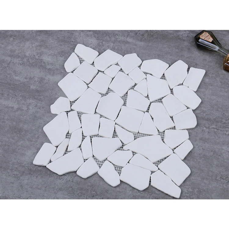 Crazy stone random cut marble mosaic tiles irregular interior wall decorative exterior decor wall stone tile