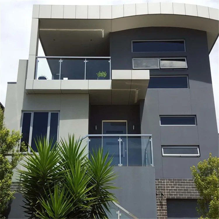 Glass Railing Design With Inox Baluster For Veranda