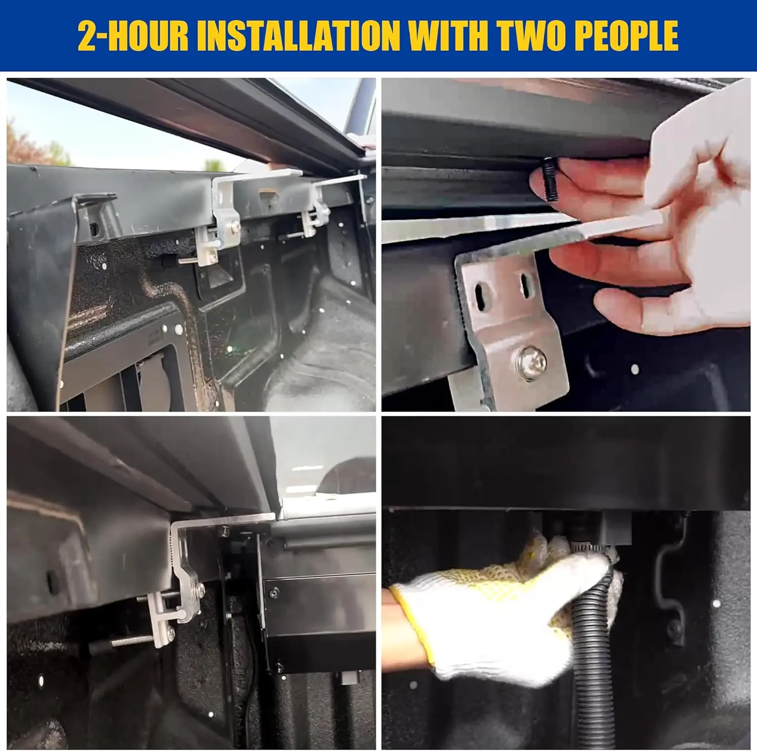 Ruck Bed Tonneau Cover Compatible with 2015-2024 Ford F150 with 5.5 ft Short Box, Low Profile Alloy Steel Made