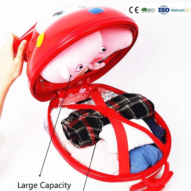 Wholesale OEM ABS PC kids trolley 3D riding abs 2 wheels traveling luggage suitcase 16 inch kids ride on bag case