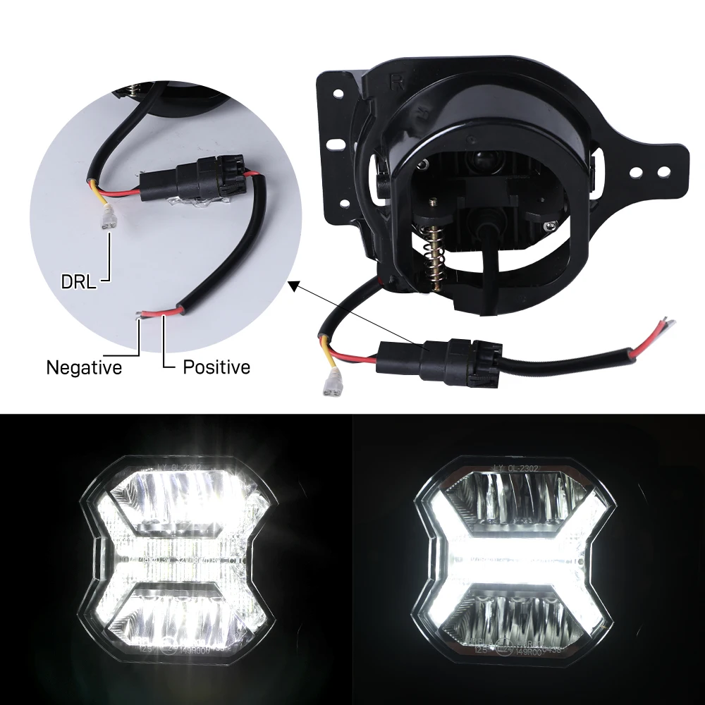 Front Bumper Round 4Inch Fog Driving Lamps For Jeep Wrangler Jl 4 Inch Led Fog Lights With Bracket