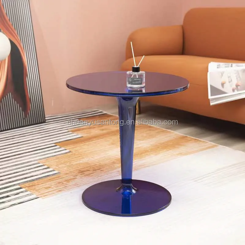 Acrylic Crystal coffee table Creative Transparent Plastic Round Office Desk Living Dining Room Small Coffee Table