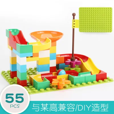 54-162 шт. гоночный лабиринт с шариками, трасса, строительные блоки, воронка, горка, большой конструктор duploed GC00029