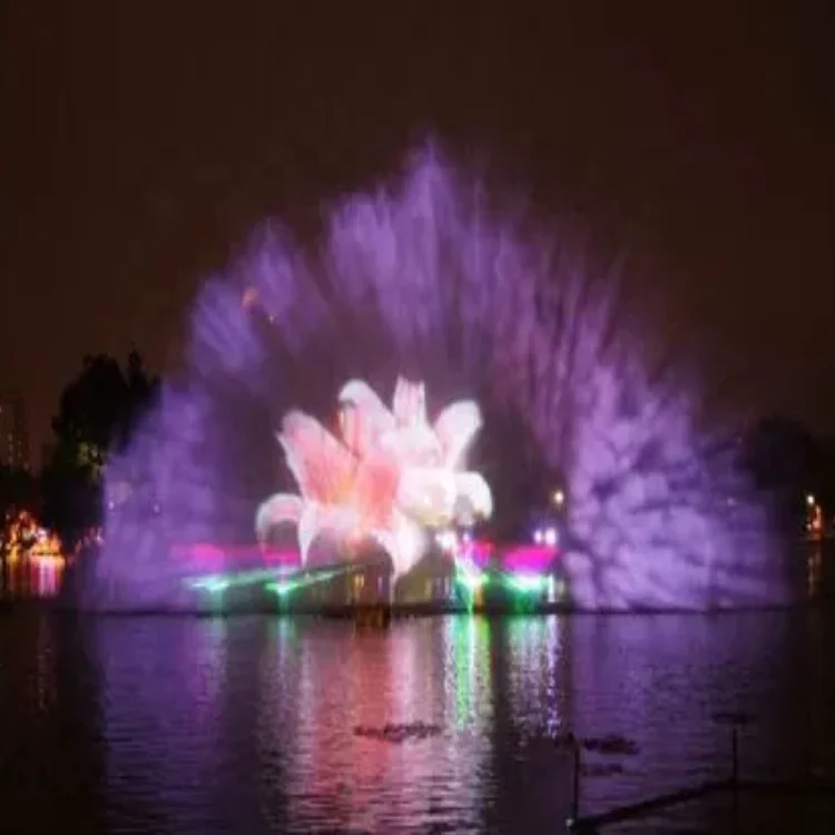 Large 3D Water Screen Fountain Dancing Water Fountain with Outdoor Movie Projector