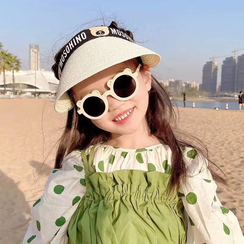Factory Wholesale Kids Summer Sun Hat Beach Casual Fashion Visor Straw Hat Sun Cap For Unisex