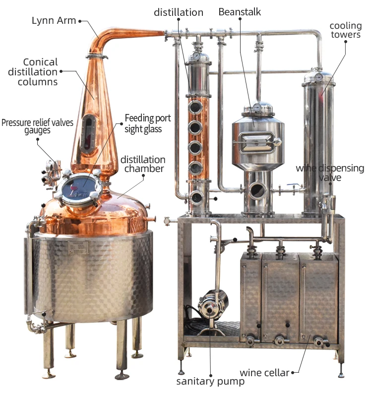 300 liter pot still distillation alcohols making distiller machine