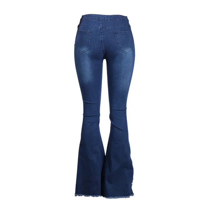 
Wholesale Women Jean Pants Ladies Cotton Denim Pant Lady Flare Jeans 
